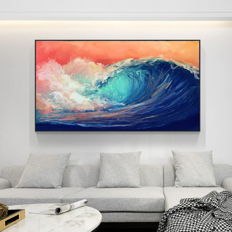 

Abstract Art Painting Modern Landscape Wall Posters And Prints Abstract Surf Art Pictures for Living Room Cuadros Decoration