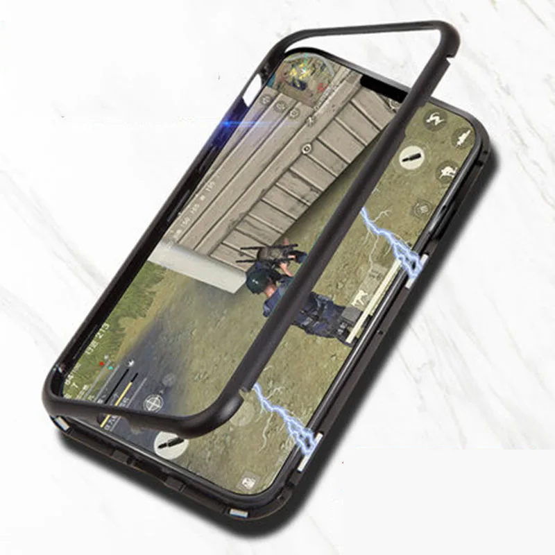 Magnetic Metal Phone Case For iPhone 7 8 6 6S PlusTempered Glass Creation Mobil Iphone |