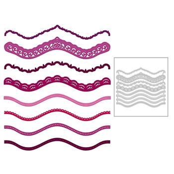 

2020 New Decoration Pattern Wave Lace and Edge Embossing Metal Cutting Dies For DIY Scrapbooking Greeting Card Paper no Stamps