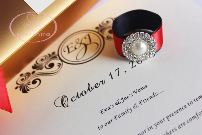 HI2052-31 Royal  Scroll Invitation Card with Golden Box