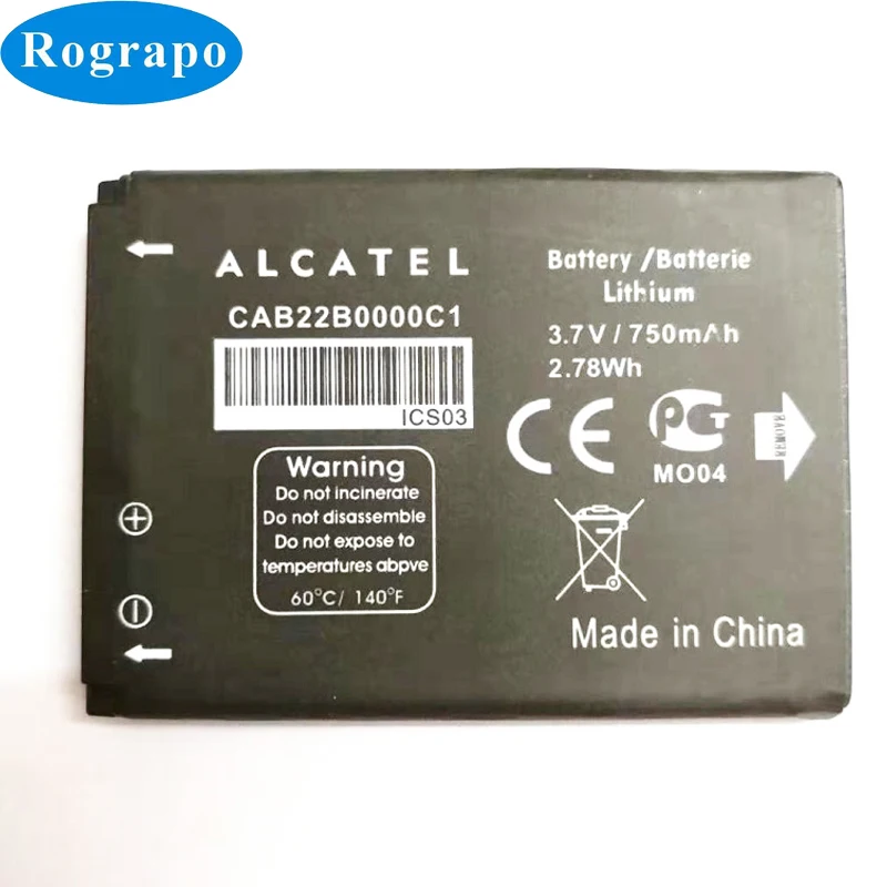 750 мАч 100% Новая батарея для ALCATEL OT708 OT-708 708 OT-2010 OT-2010D OT-2010X CAB0400000C1 TLi004AB CAB22D0003C1 |