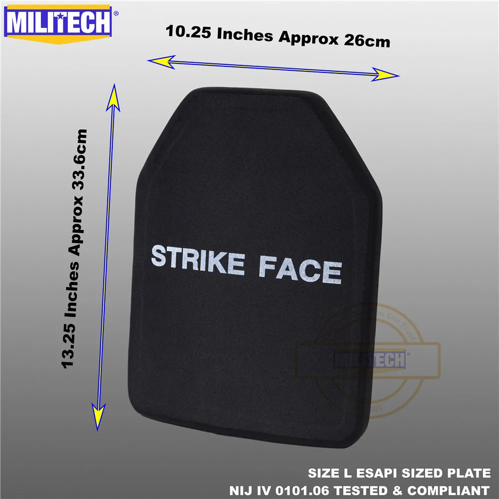 ESAPI баллистическая пластина пуленепробиваемая панель NIJ уровень 4 IV глинозема и PE отдельно от размера S до XL бронежилет один(1) PC- Militech