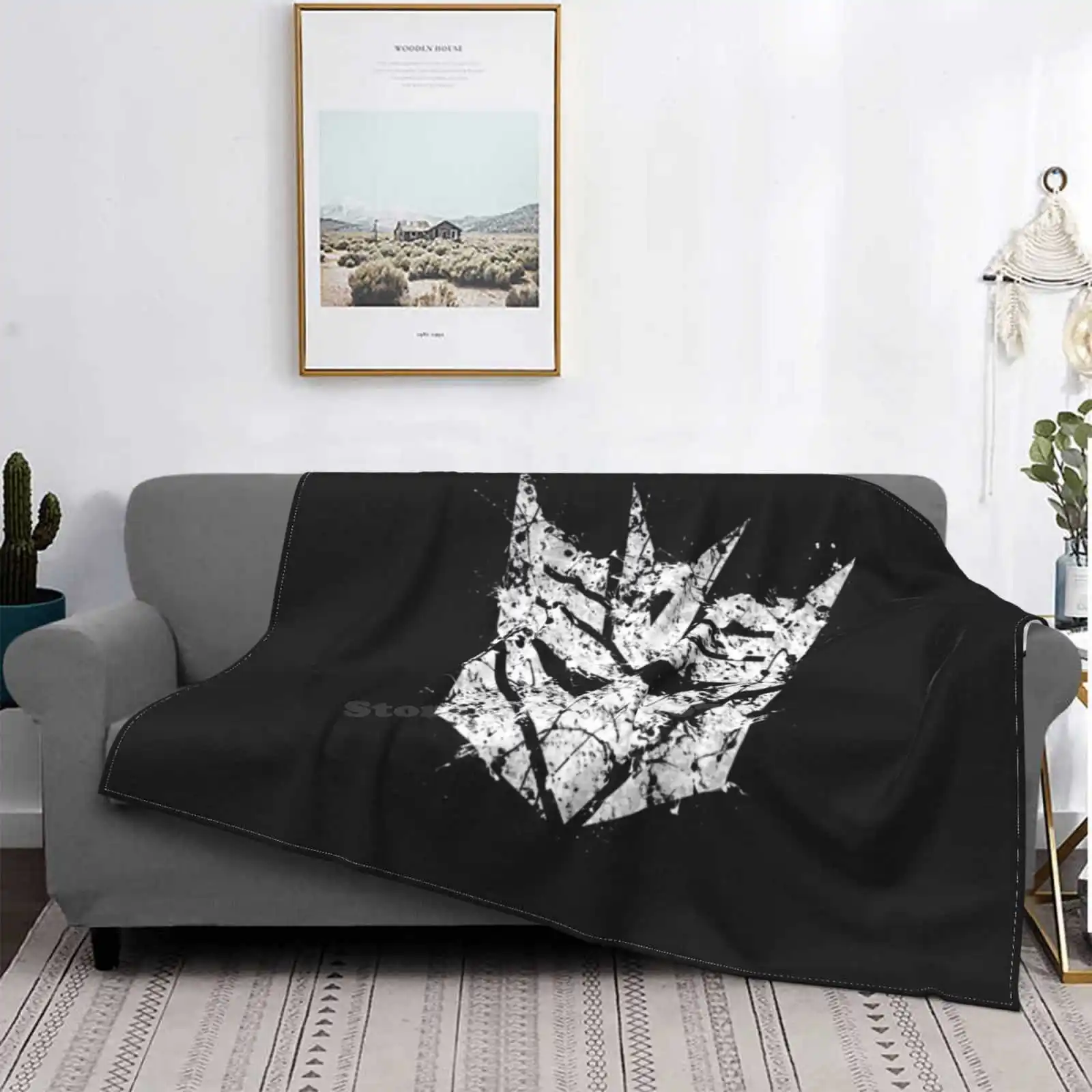 Decepticon Coperta Per Aria Condizionata Coperta Portatile Da Viaggio Decipticon Autobot Logo Splat Splatter White Black Symbol Tv Movie