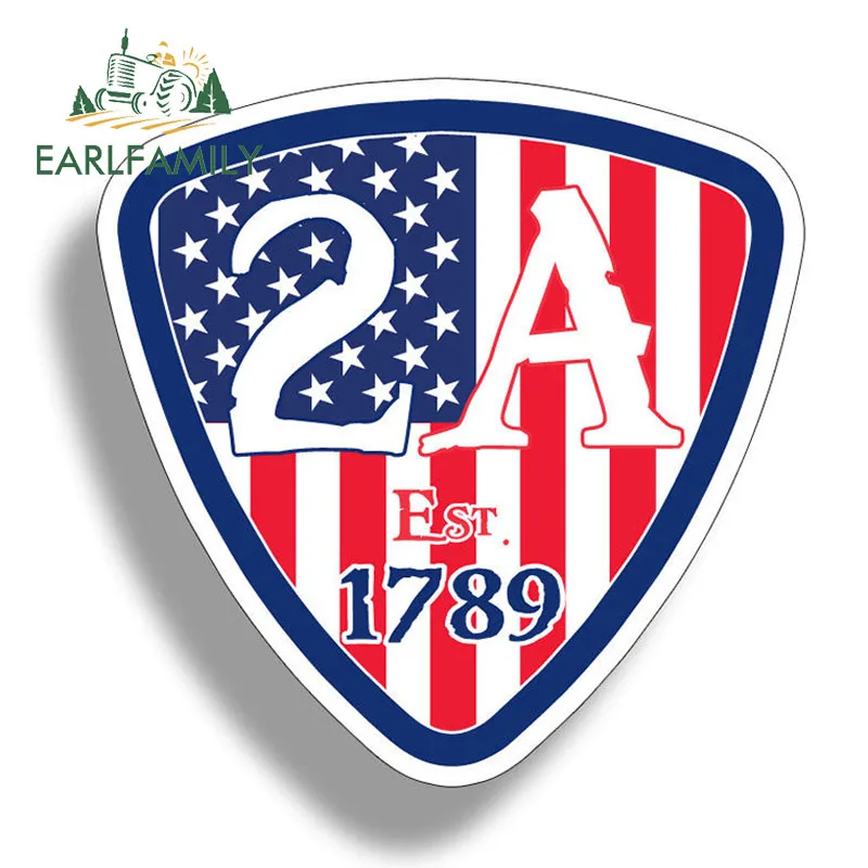EARLFAMILY 13 см x 2 А наклейка с флагом США переводная картинка изображением автомата