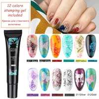 Stamping Plates Kit Hearts Nail Art Templates Dots Butterflies Stencils Stamping Paint Neon Nail Gel Varnishes Design CHFB01-06 2