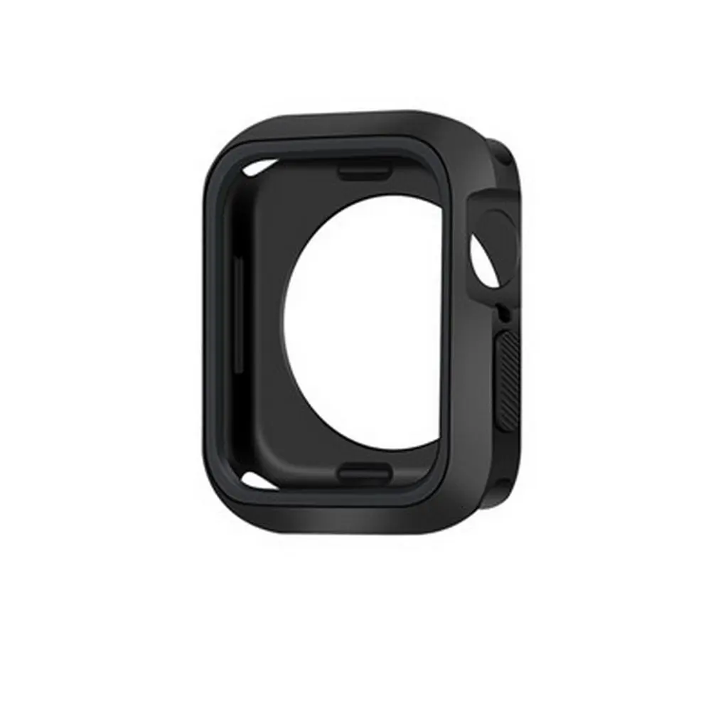 black Двухцветная силикагелевая оболочка для Apple, часы четвёртого поколения, мягкий ремешок для часов, замена 40 мм, 44 мм - Цвет: black