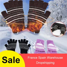Теплые перчатки с usb-подогревом, перчатки с полупальцами, теплое моющееся, зимние, для езды на велосипеде, катания на лыжах, мягкие и удобные перчатки