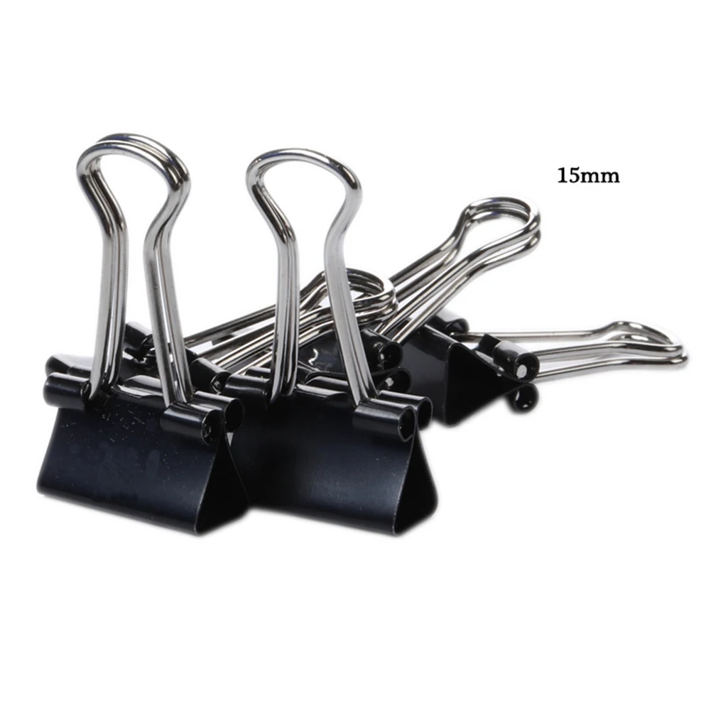 Colorful Paper Clips Hollow Metal Binder Clip Spring Document Paper Clamps Office Stationery