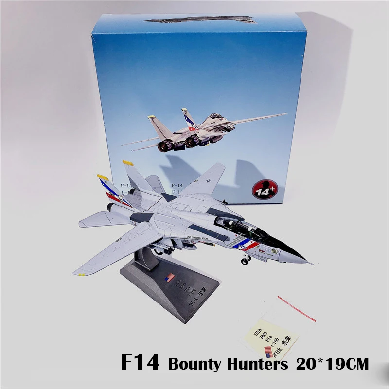 Американская эскадрия охотника за головой F14 модель боевика Tomcat 1:100 статическая