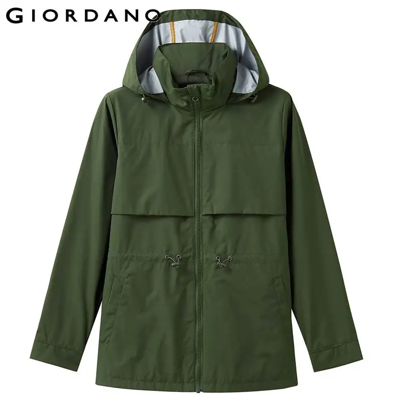Giordano женская ветровка с капюшоном из натурального хлопка, выполнена в нескольких цветах