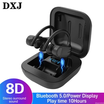 

DXJ Bluetooth headset B1 sports headset latest version TWS Bluetooth 5.0 with LED screen 8D stereo fitness running headset