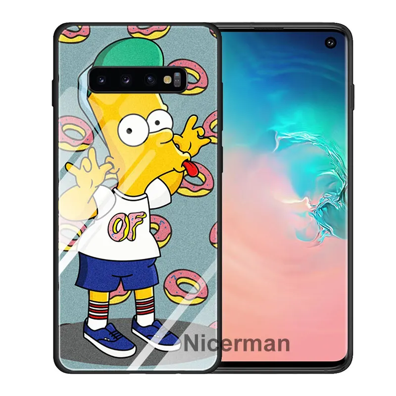 Чехол Homer J. Simpson из закаленного стекла для samsung Galaxy S10 S8 S9 Plus S10e Note 9 10 Plus A50 A30