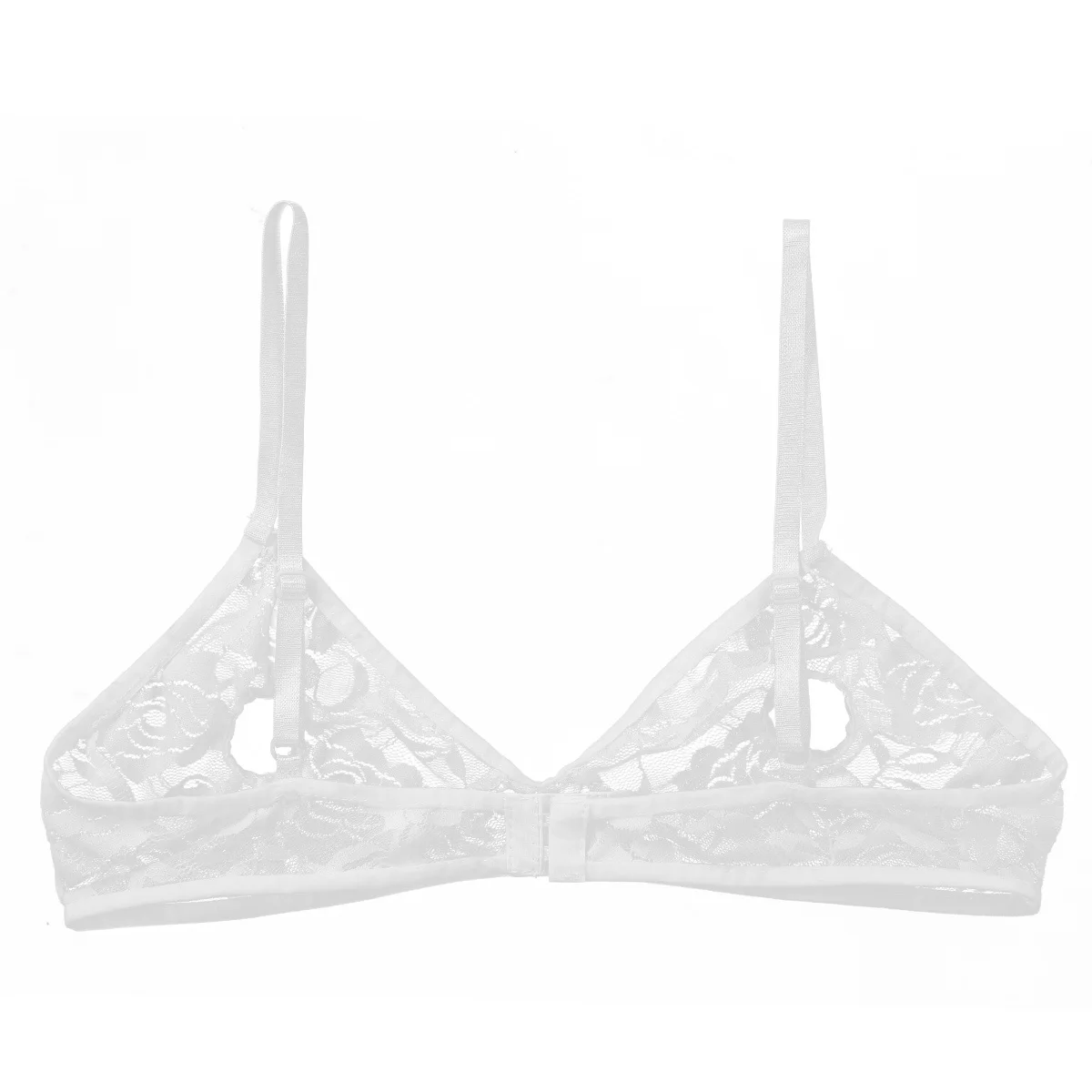 Sexy Lingerie Women Open Nipple Bras Sheer Floral Lace Bralette Hollow ...