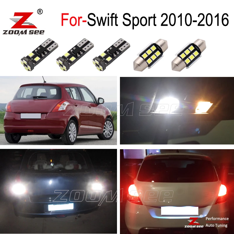 White Led Exterior Reverse Tail Fog Brake Plate Lamp + Led Interior Dome Bulb For Suzuki Swift Sport 2010 To 2016 - Lamp - AliExpress