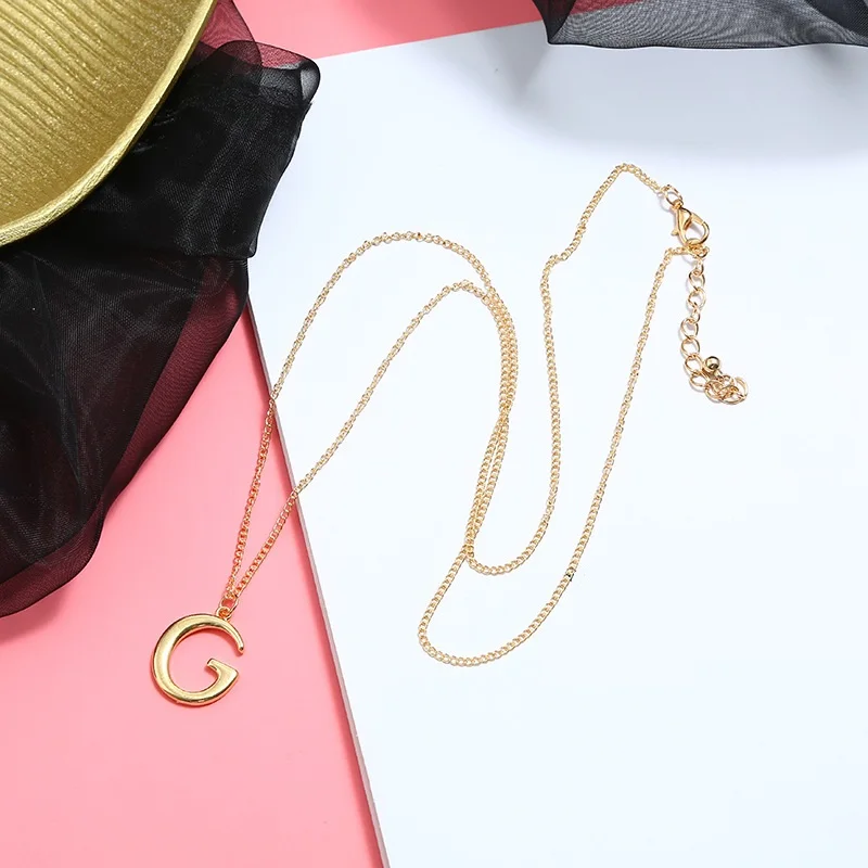 Простые буквы G кулон с регулировкой Имя Пара Ожерелье Модные ювелирные украшения в подарок для женщин и мужчин