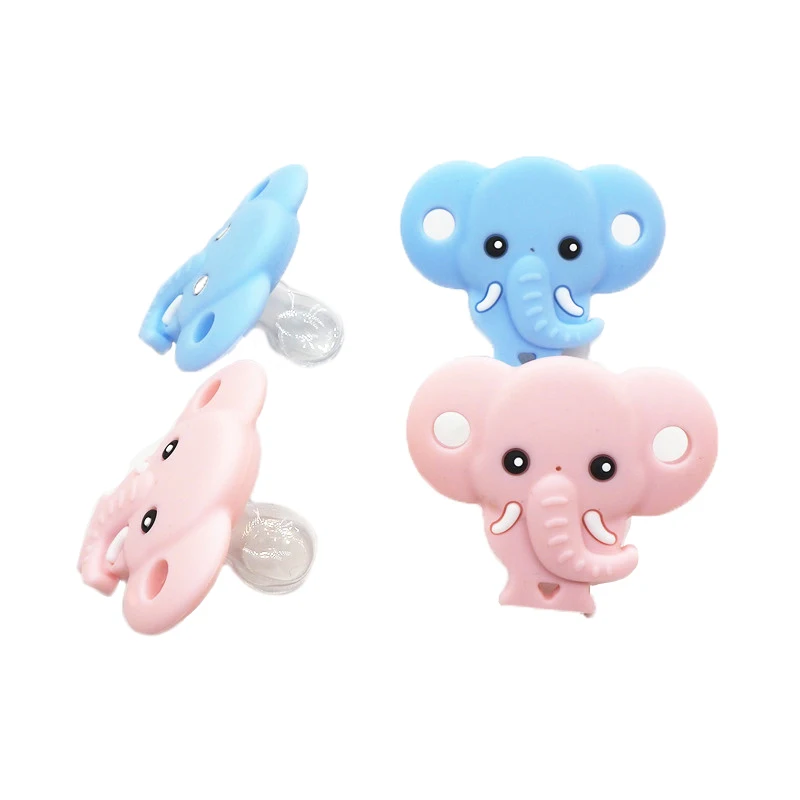 Elephant Chenkai 50 шт., силиконовый Прорезыватель для зубов в машину, слон, Сова, коала, Кит, лиса, облако, кролик, Детская пустышка, пустышка, кролик, прорезыватель, подвеска - Цвет: Elephant