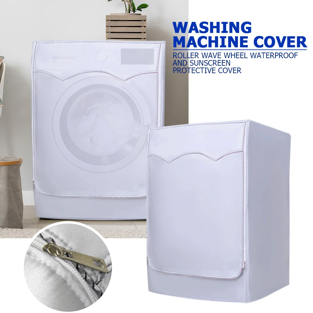 Washing Machine Waterproof Cover Laundry Dryer Polyester Silver Dust