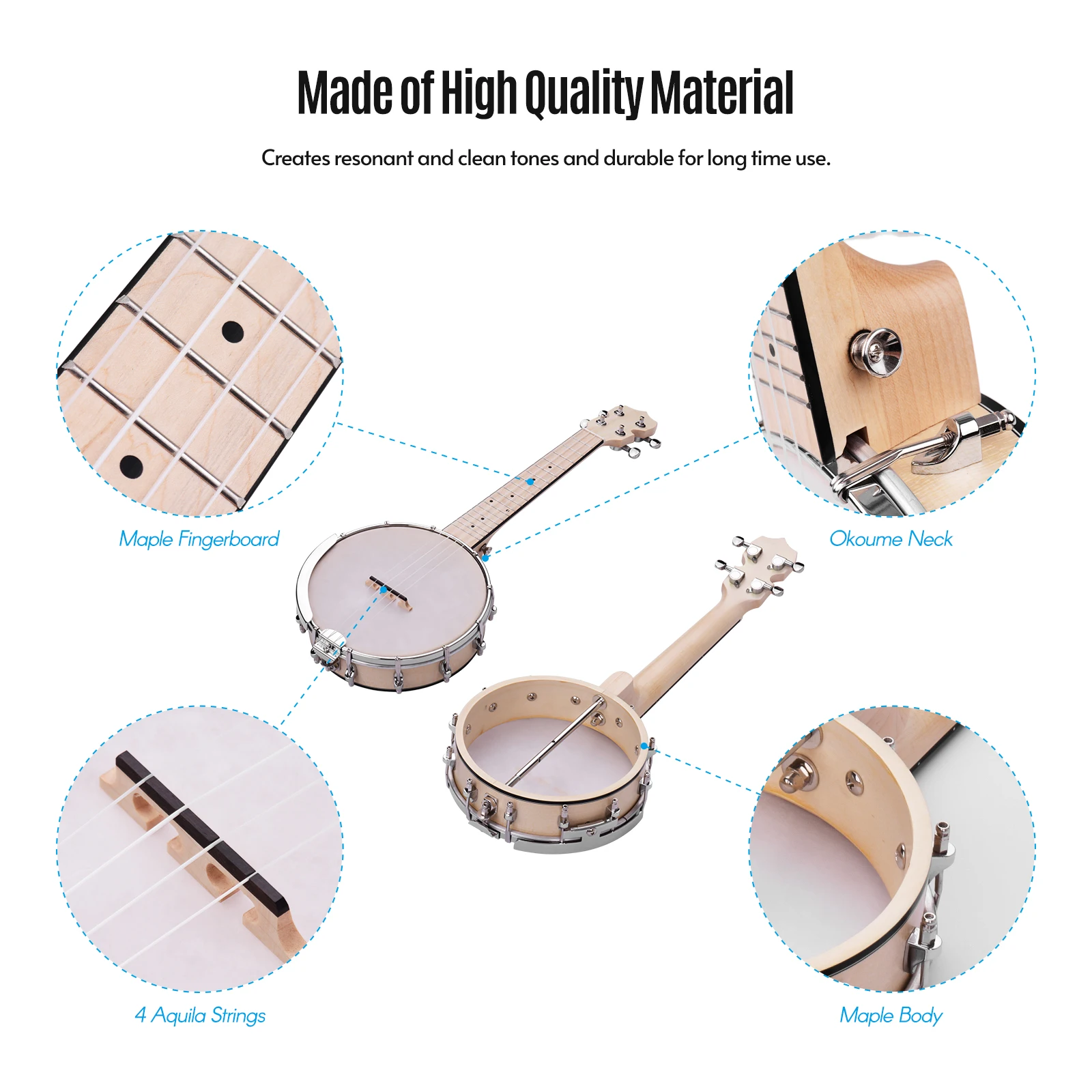 Stock 39inch Matte finish 5 String Banjo 22F Chrome Diecast Machine Head  Imported Drumhead With Small Flaw - AliExpress