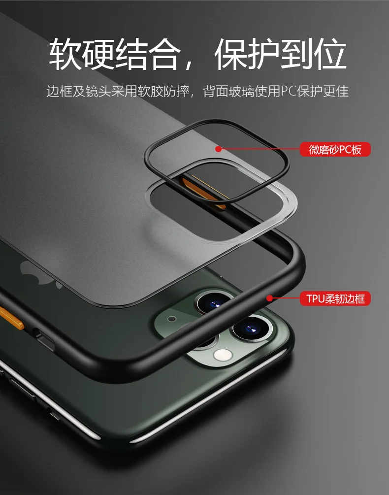 30 шт./лот для iphone 11 Pro гибридный поликарбонатный+ ТПУ Матовая крышка корпуса для iphone 11 для iphone 11 Pro Max