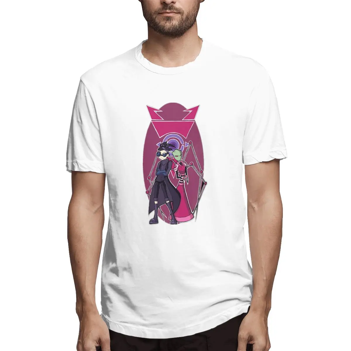 

Invader Zim Sticker Casual O-Neck Men's Short Sleeve T-shirt 100% Cotton Tee Shirt Printed men clothes 2019