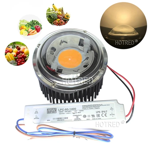 3500K Finished Lamp CREE CXB3590 COB светодиодный светильник полный спектр с идеальным держателем 50-2303CR радиатор Meanwell драйвер 100 мм стеклянный объектив/Отражатель - Испускаемый цвет: 3500K Finished Lamp