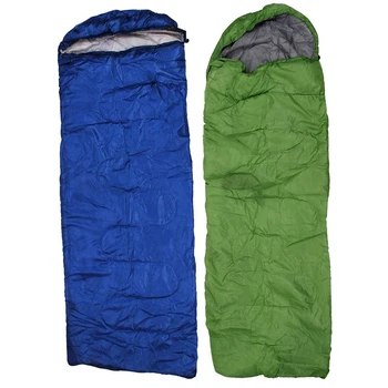 

2Pcs Adult Single Camping Waterproof Suit Case Envelope Sleeping Bag - Green & Navy Blue