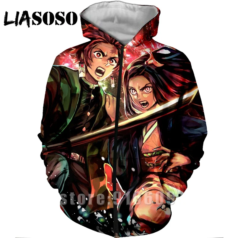 24 Новые осенние женские и мужские толстовки с 3D принтом Kimetsu No Yaiba, пальто, куртка в стиле панк, толстовка в стиле аниме Харадзюку, толстовка с капюшоном на молнии в стиле рок - Цвет: 24