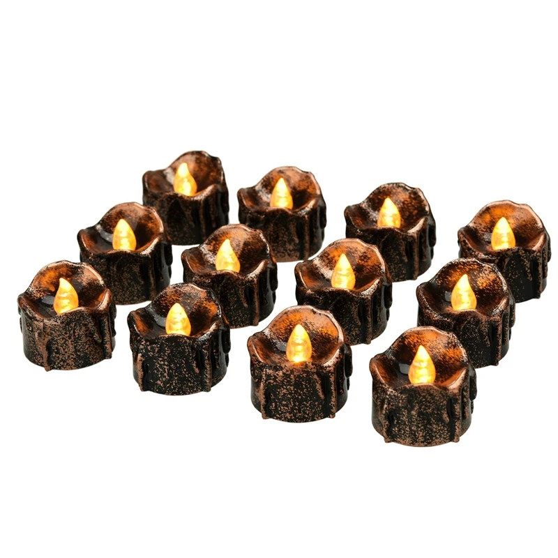 

Halloween Decorations Candles Tea Lights,Battery Operated,Flickering Flameless [12 Pack]