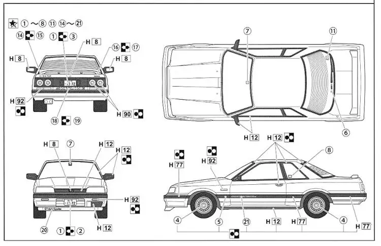1/24 Nissan Skyline2000 GTS(R31) сборка модели автомобиля 03859