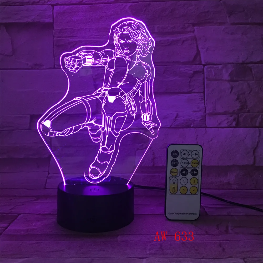 3D ночник настольная лампа RGB меняющая разноцветную черную корову киновентиляторы подарки USB беспроводной Фонарик светодиодный вечерние ночник 633