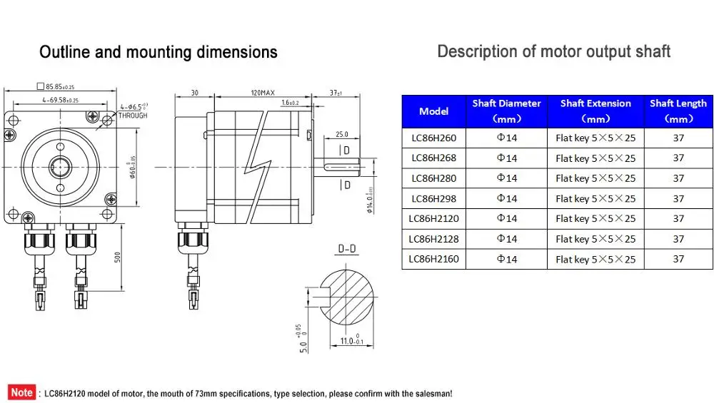 2 Phase 12 N.m LC86H2160+LCDA808H Nema 34 step servo closed loop stepper motor with driver