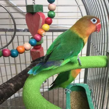 

Parrot Perch Bird Stand Wooden U Shape Nail Perches Claw Grinding Cage Toys for Parrot Cockatiel Parakeet Conure