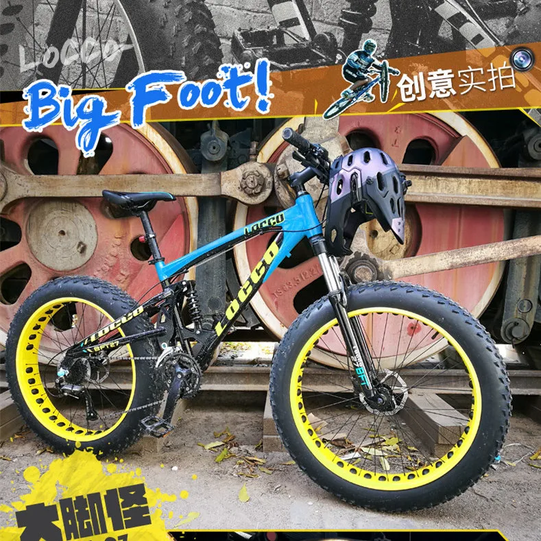 X-Front Mountain Bike Soft Tail Alumium Alloy Frame 4.0 Fat Tire 26 inch Wheel 27 Speed Hydraulic Disc Brake Snow Beach Bicycle