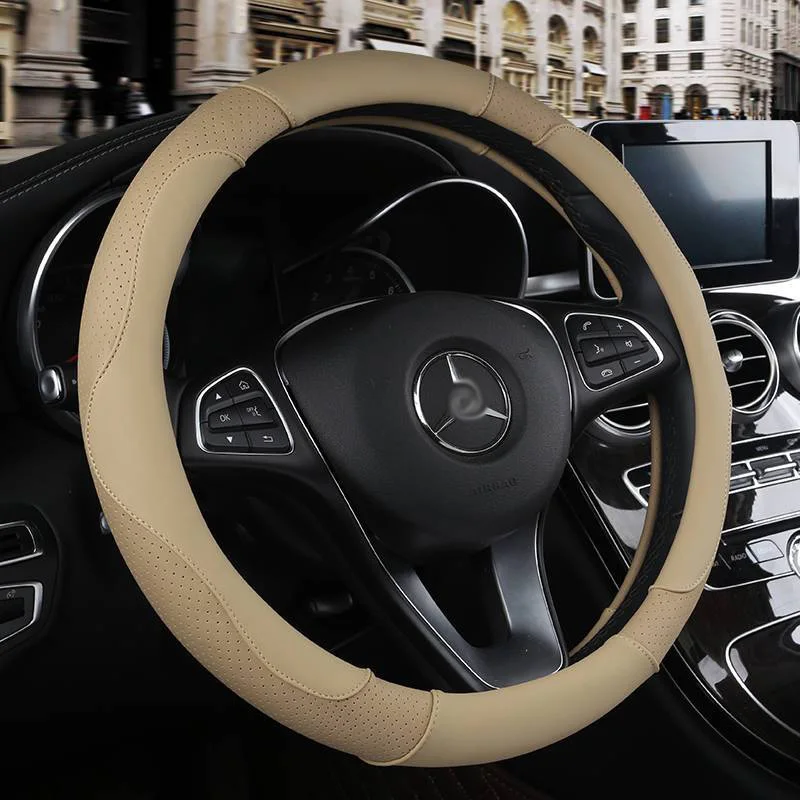 beige Крышка рулевого колеса автомобиля авто аксессуары для интерьера Лада 2107 2110 2114 Грант Калина ларгус приора samara vesta xray - Название цвета: beige