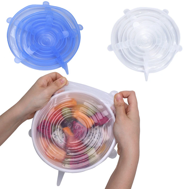 

Silicone Cover 6-Piece Set Food Preservation Refrigerator Multi-Function Fruit And Vegetable Fresh-Keeping Transparent Fresh