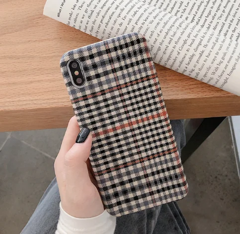 Gimfun Simple Retro Plaid Plush Case for Huawei Honor 9 10 Fabric Hard Plastic Mate Pro P20 P30 Nova3 Back Cover | Мобильные
