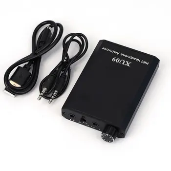 

MP3 HIFI Audio Headphone Amplifier Black XU09 Portable Stereo Powerful Mini Home Rechargeable Metal Music Improver