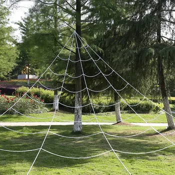 

7X5.5M Spider Web Triangulation Halloween Outdoor Decoration Props Simulation of Large Goo Toys Theme Party Atmosphere