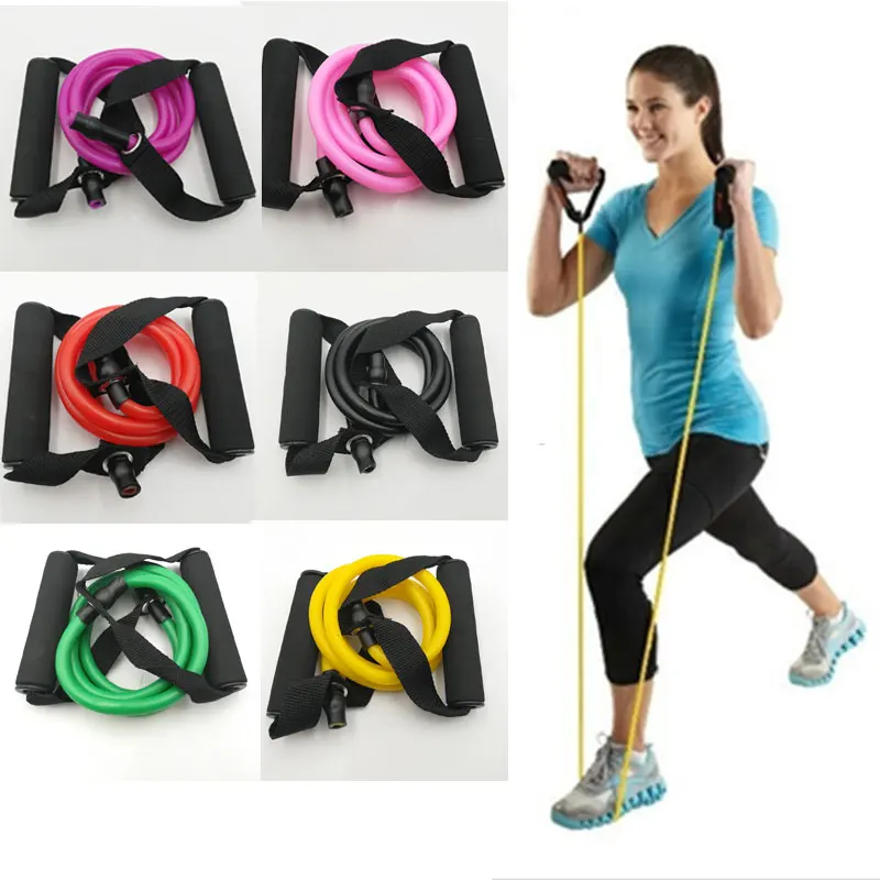 120cm Elastic Yoga Resistance Band Pull Rope Fitness Workout Sports Bands  Rubber Tensile Expander Toe Pull Rope Q