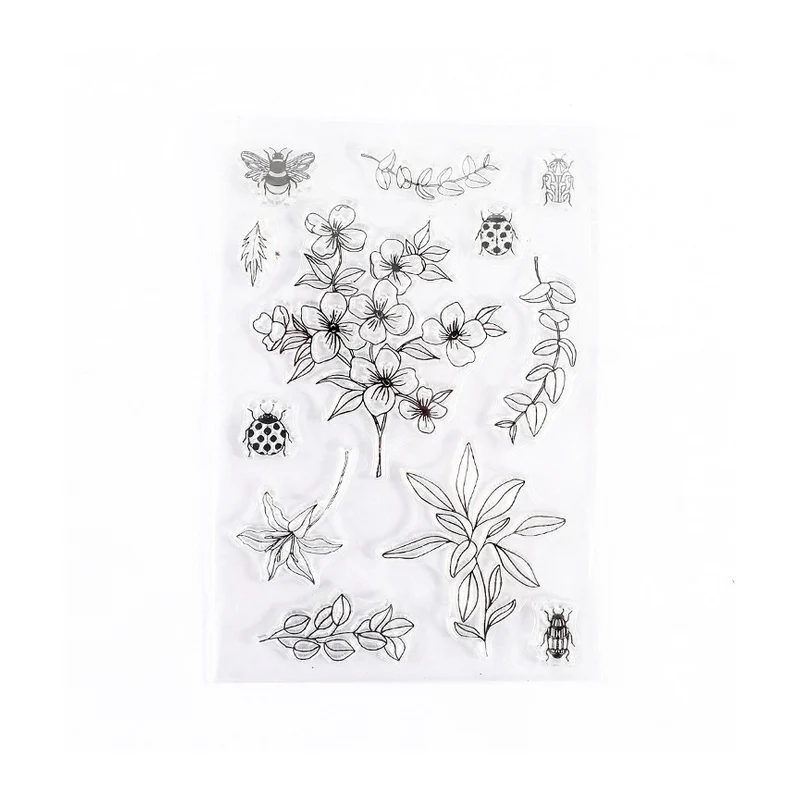 Vintage Butterfly Flower Plant Clear Stamp Diy Decoration Diary Journal Planner Craft Scrapbooking Silicone Rubber Stamps 