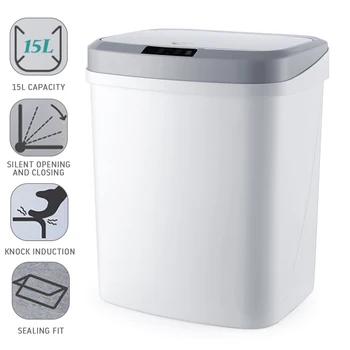 

Automatic Touchless Intelligent induction Motion Sensor Kitchen Trash Can Wide Opening Sensor Eco-friendly Waste Garbage Bin