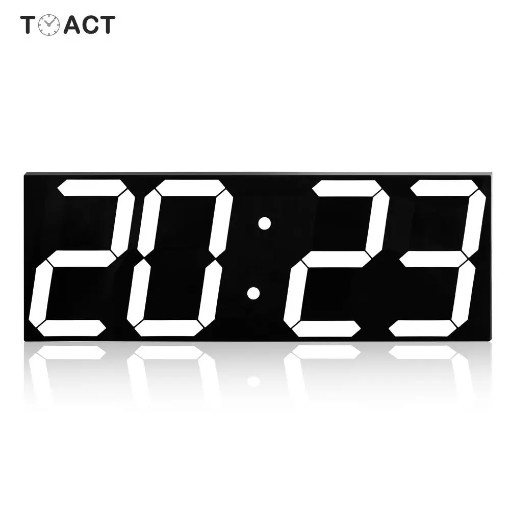  Digital LED Wall Clock Modern Alarm Clocks Large Number Display Home Kitchen Office Night Electroni - 4000061448856