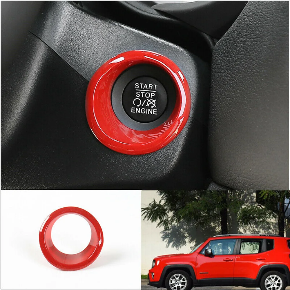 Красная кнопка запуска переключатель зажигания Накладка для Jeep Renegade 2016 2020