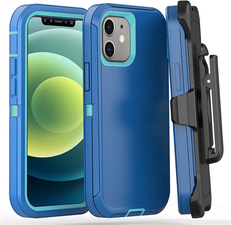 For iPhone 15 14 13 12 11 ProMax Original Heavy Duty Armor 3 in 1 Shockproof Case+Rotary Belt Clip For iPhone 7 XS Max XR Cover
