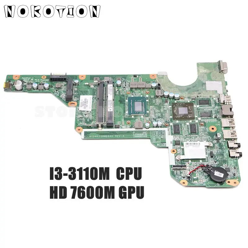 Best Price NOKOTITON 710874-001 DA0R33MB6A0 For HP Pavilion G4 G4-2000 G6 G6-2000 G7 G7-2000 Laptop Motherboard I3-3110M CPU HD7600M DDR3