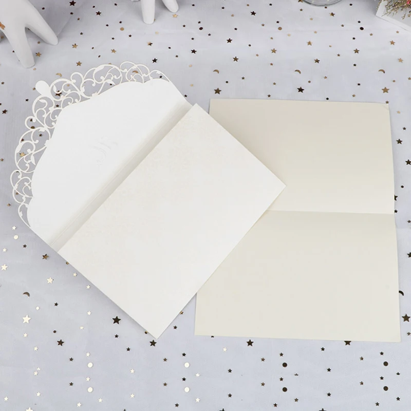 50pcs Laser Cut Wedding Invitation Card Business Greeting Cards With Diamond Wedding Decoration Party Supplies greeting cards wedding invitations