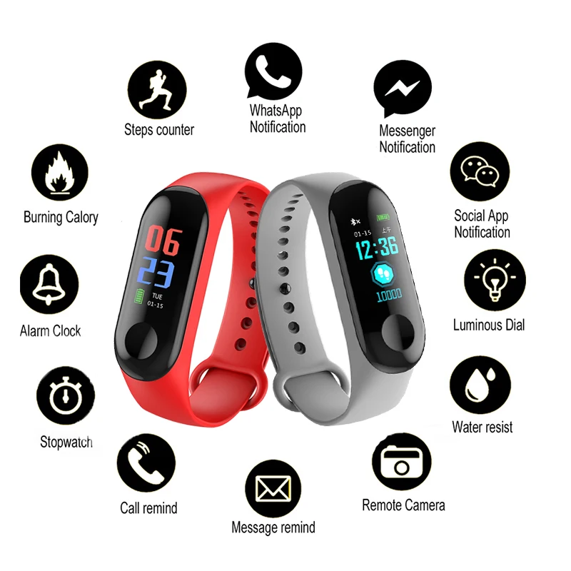 

Color Screen Sport Smart Wristband IP67 Waterproof Watch Pedometer Calorie Calculation Activity Tracker Band for Men Women Kids