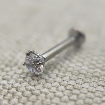

18G 16G Threadless Implant Grade Titanium Labret Piercing for Tongue Lip Piercing, Ear Helix Tragus Conch Piercing Body Jewelry