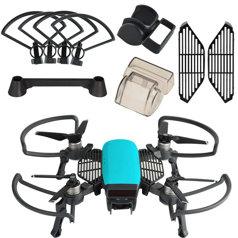 5 pcs kits 5 шт. набор искровых аксессуаров, защита пропеллера со складным посадочным механизмом, Защита камеры Gimbal, бленда объектива, Защитная панель для пальцев - Цвет: 5 pcs kits