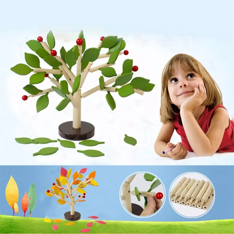 Hilittlekids детские игрушки, деревянные игрушки, вручную вставляемые Квадратные Украшения игрушки для снега, вставляющие дерево многофункциональные игрушки-головоломки